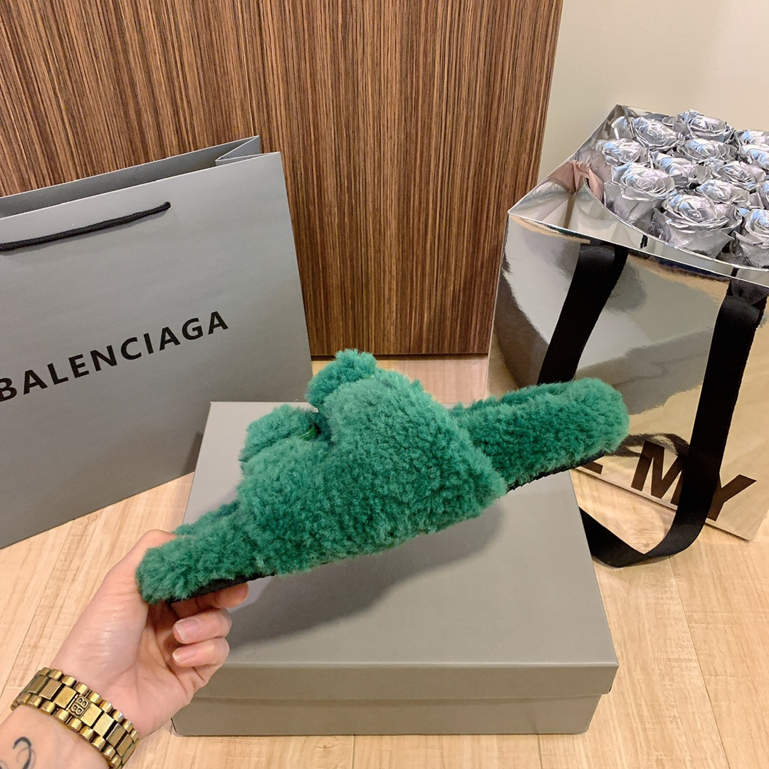 B style new wool slippers-Luxeon