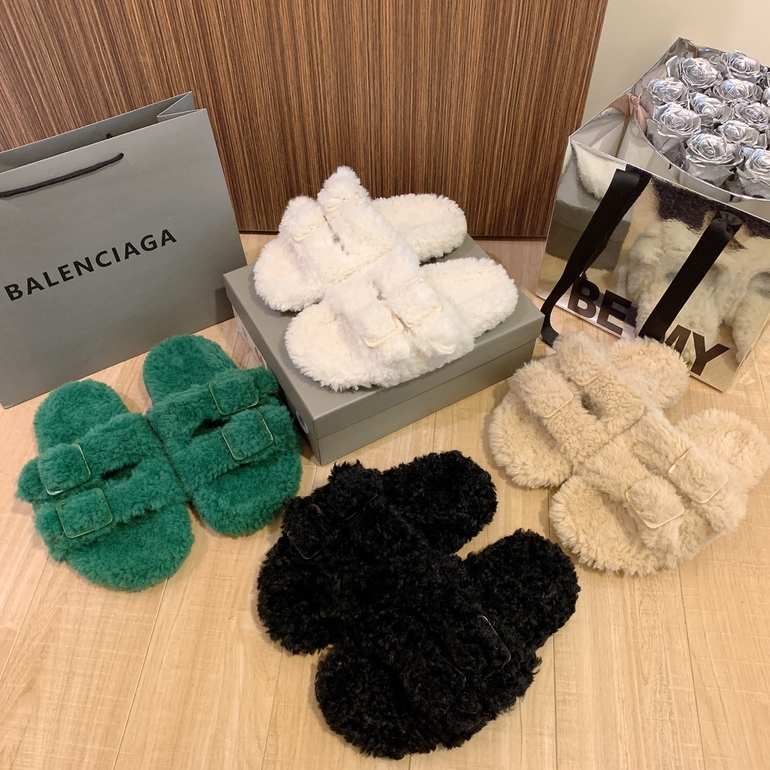 B style new wool slippers-Luxeon