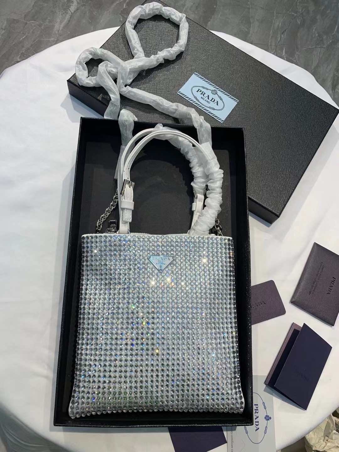 P style handbags square tote rhinestones bags-Luxeon