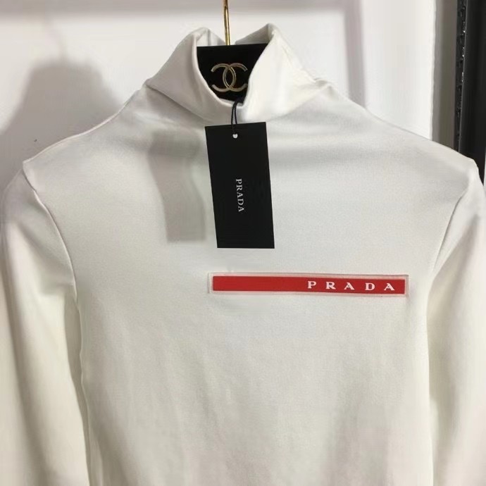 P style fleece turtle neck logo printing bottom shirt-Luxeon