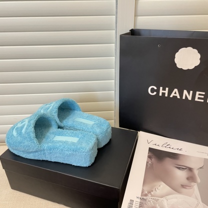 C style double-c terry wool slippers-Luxeon