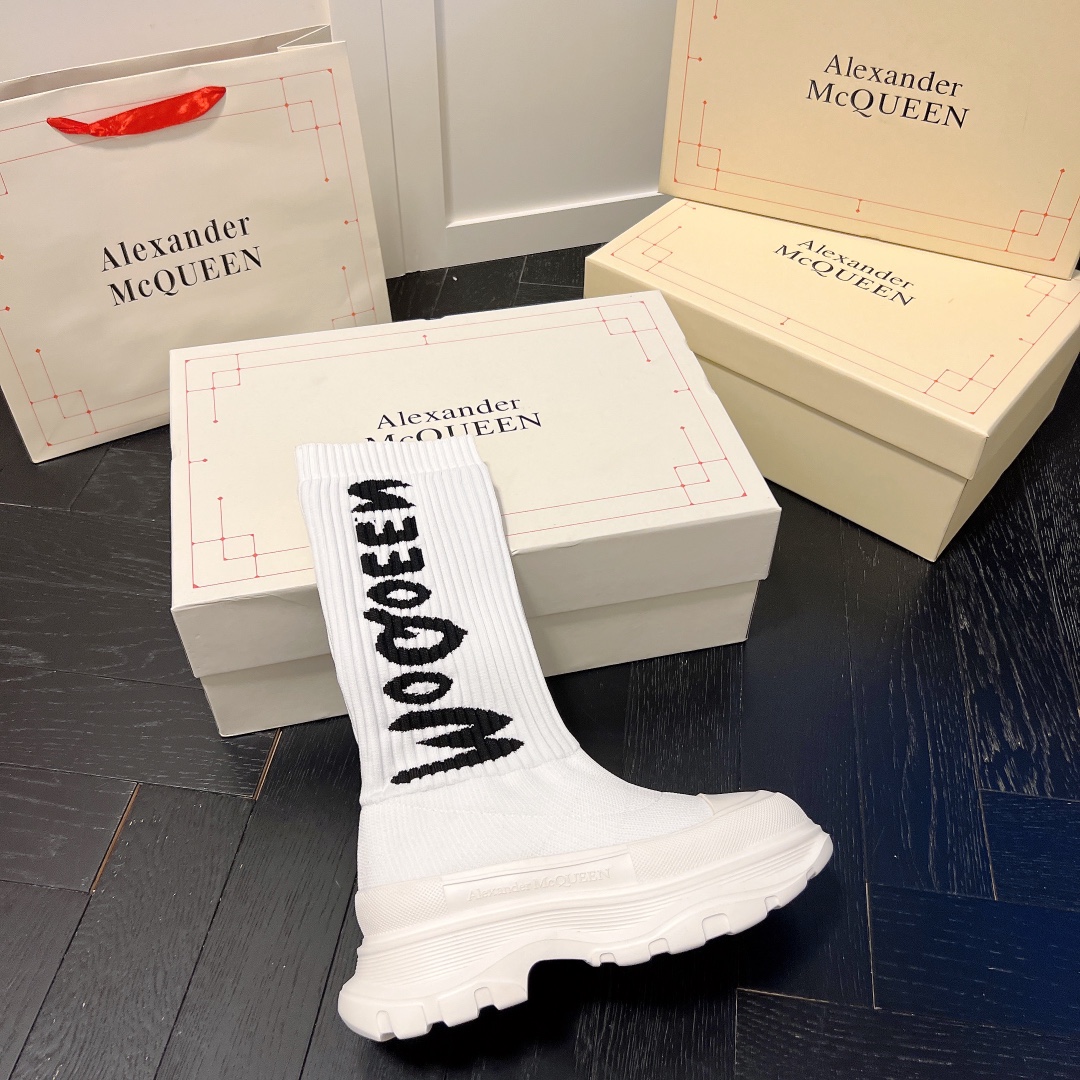 Alexander McQueen women sneakers sock boots-Luxeon
