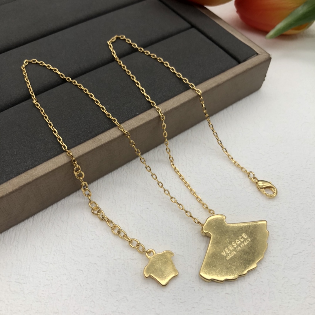 Versace Small Skirt Rhinestone Necklace-Luxeon