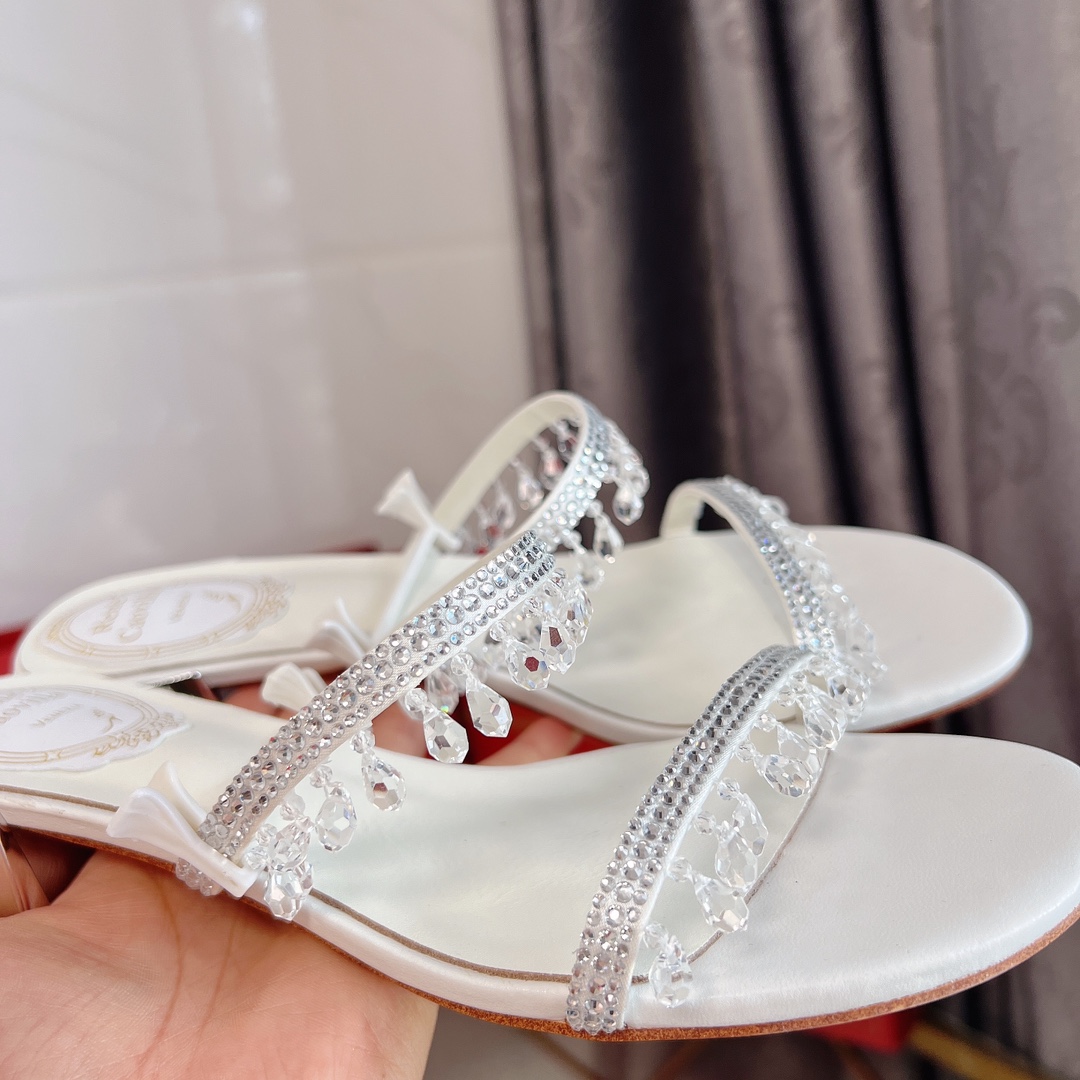 RC women chucky heel rhinestone sandals-Luxeon