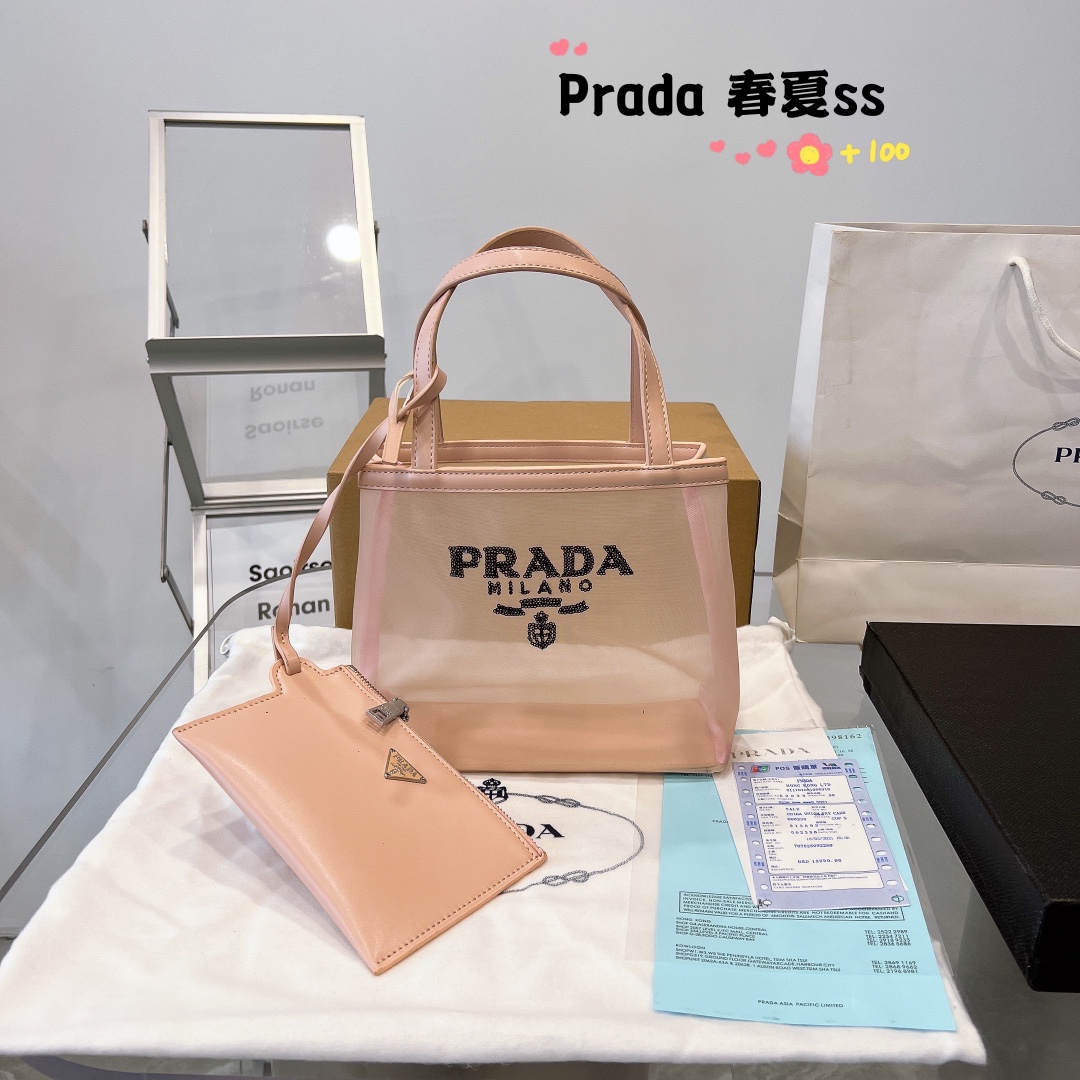 P style Mesh Shopping Handbags 2 in 1-Luxeon