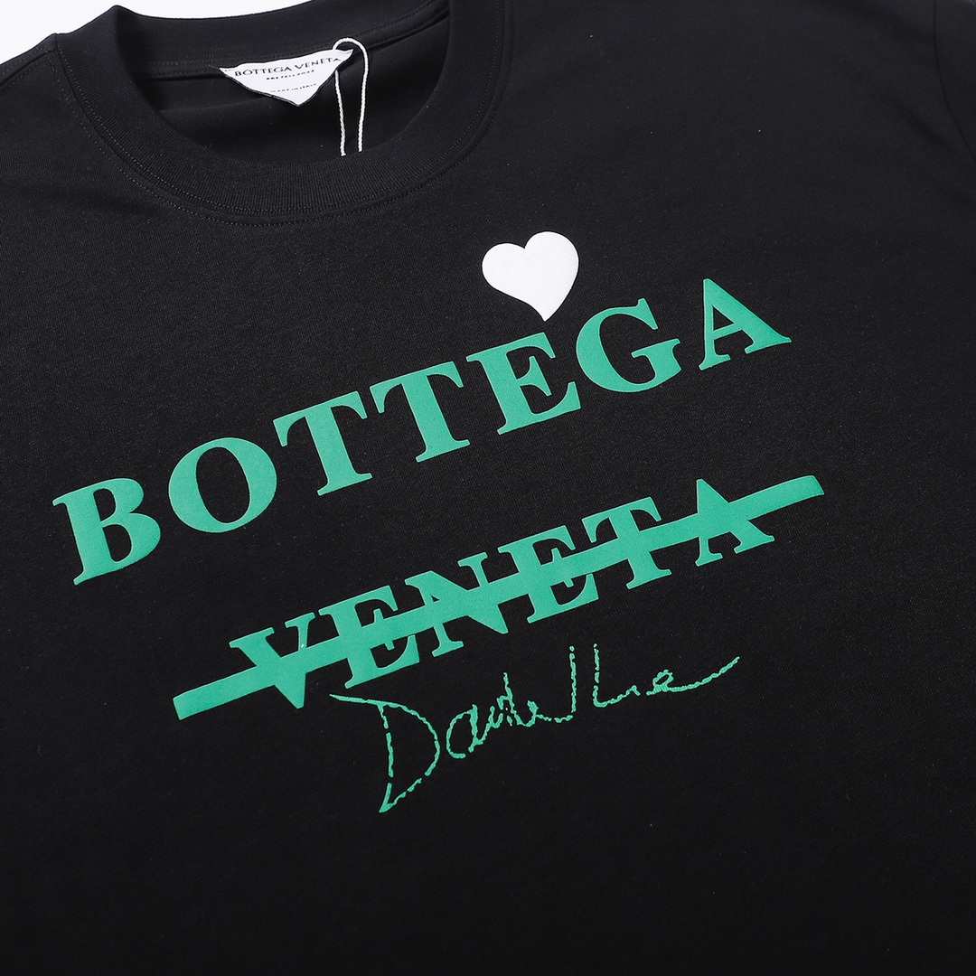 Bottega Veneta love heart printed washed short sleeve T-shirt-Luxeon
