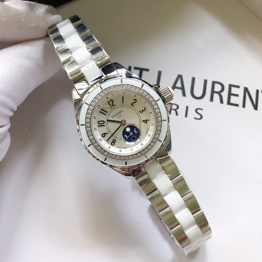 C style All-steel Ceramic Watch Quartz Movement-Luxeon