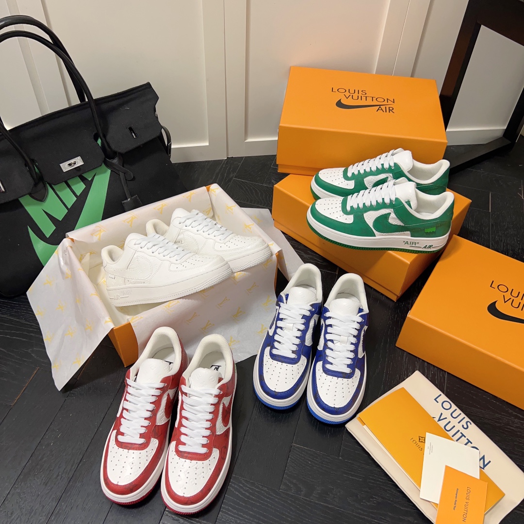L style . x . Air Force1 22ss co-brand commerative sneaker Unisex casual shoes-Luxeon