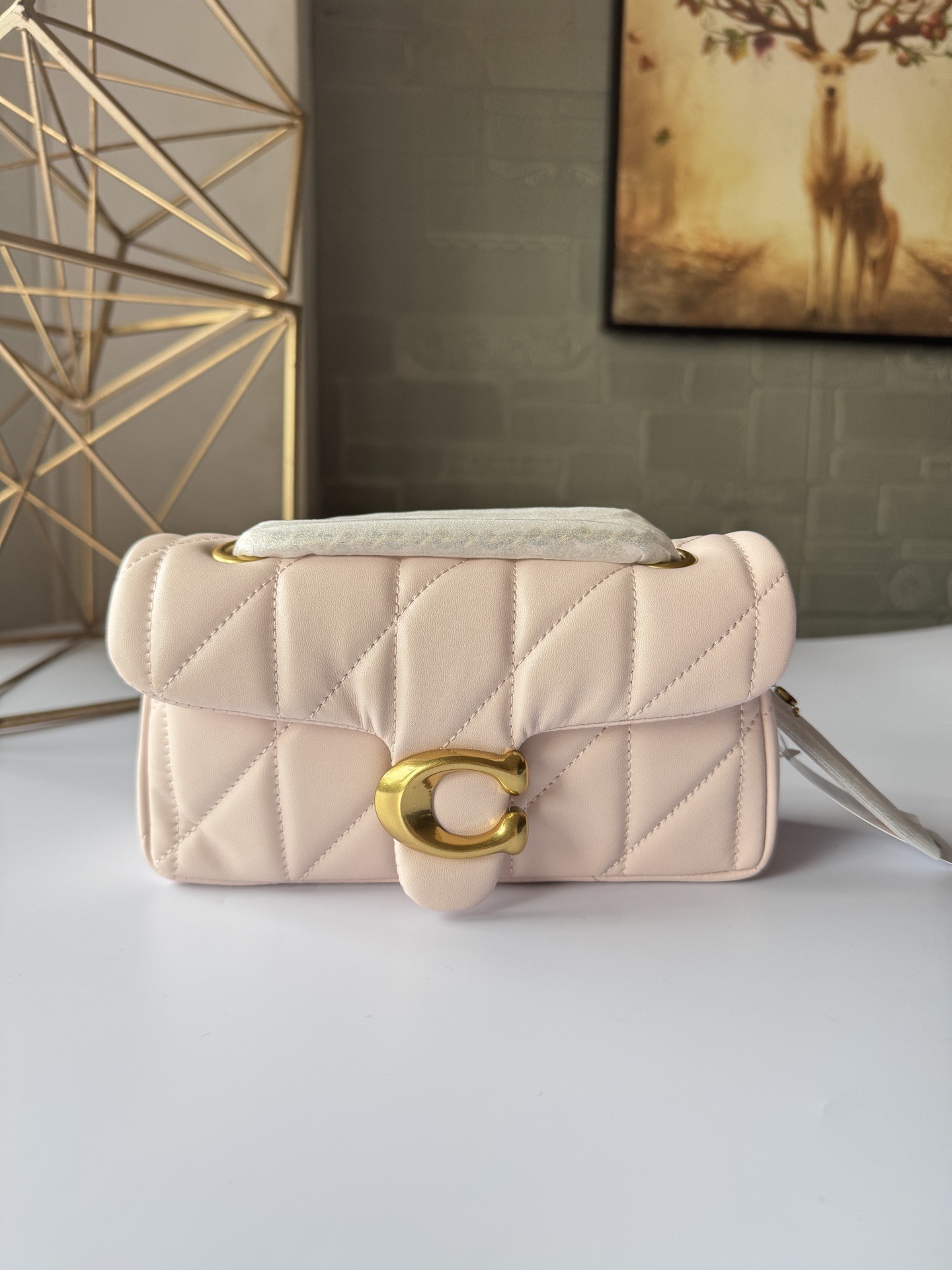 Diamond-patterned handbag26*15