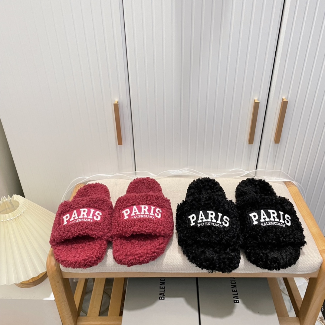 B style winter new fuzz fur slippers-Luxeon