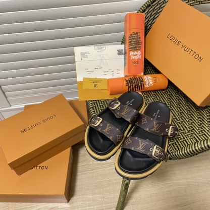 L style Print Double Strap Sandals-Luxeon