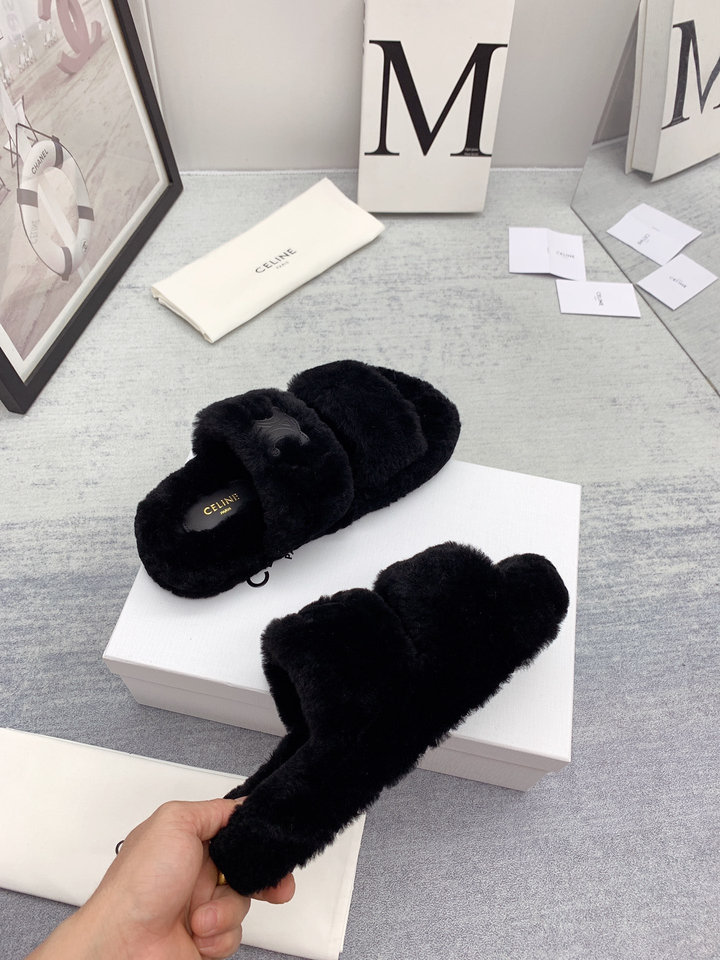 C style new winter pure wool slippers top quality-Luxeon