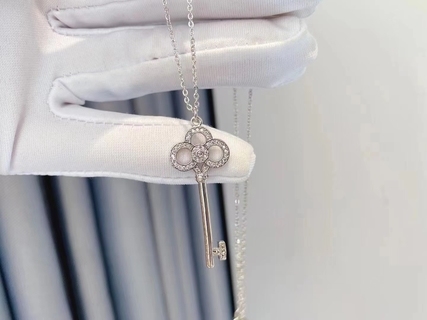 Tiffany Key Necklace Full Diamonds-Luxeon