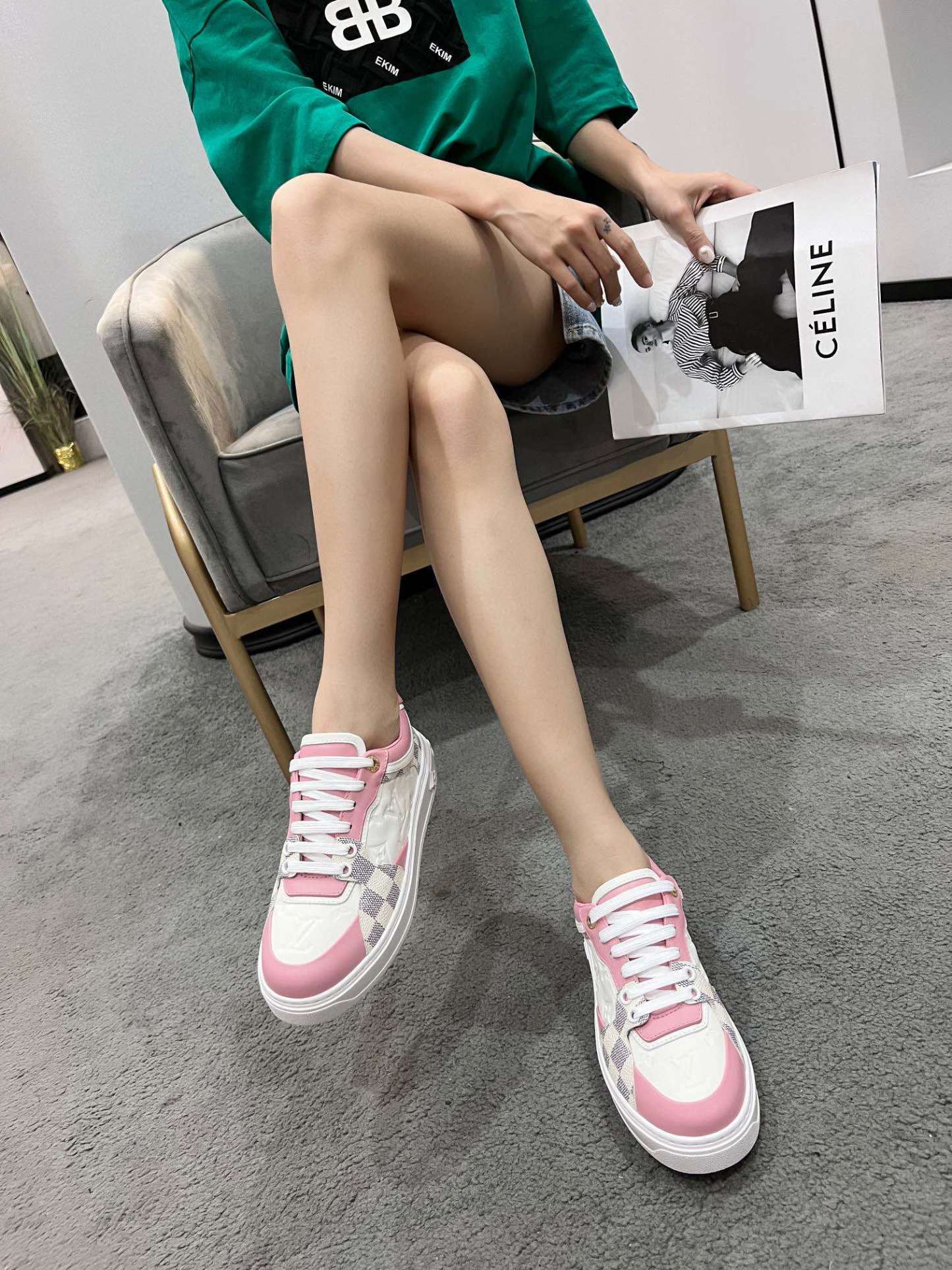 L style trendy women sneakers casual shoes-Luxeon