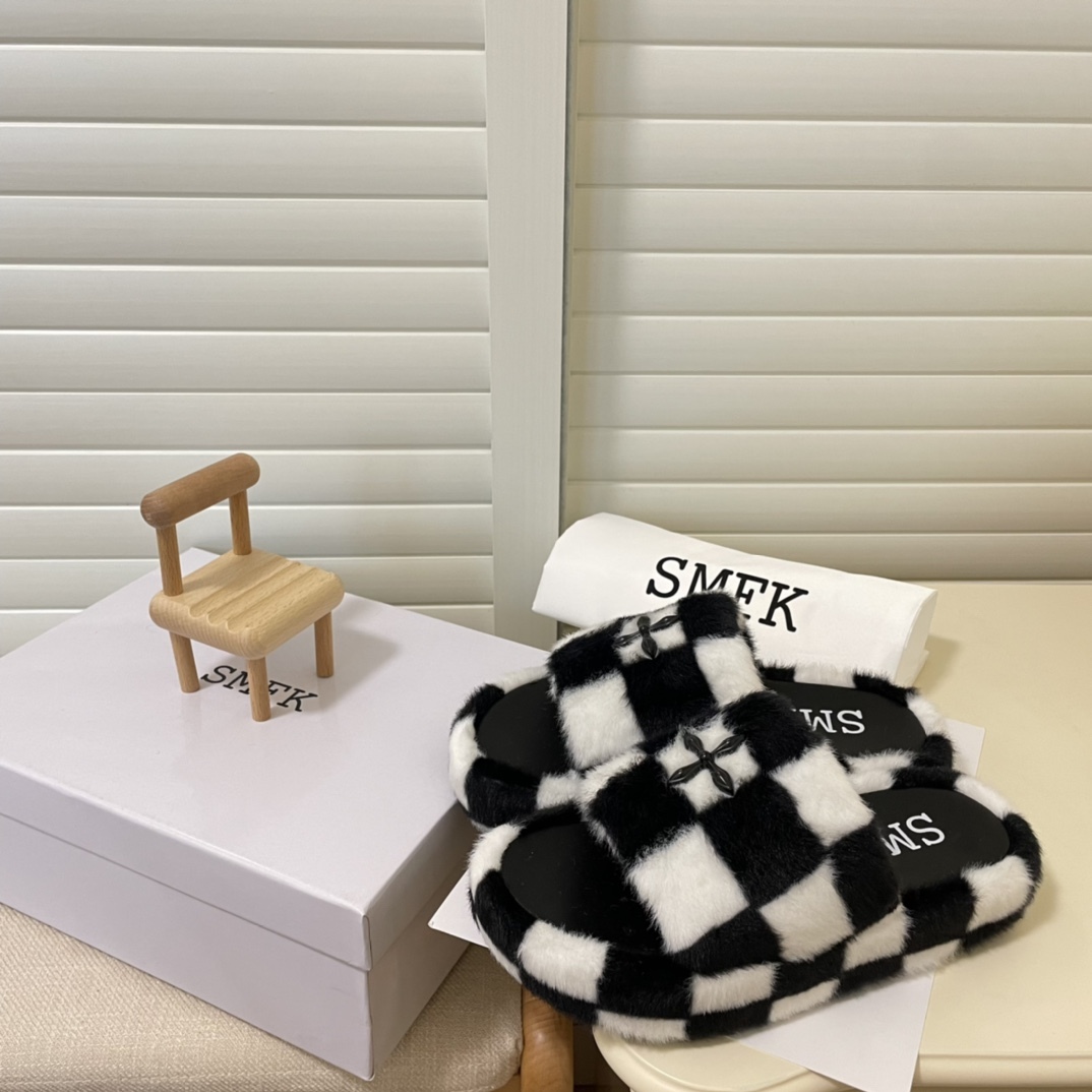 SMFK 2022 new women fur slippers-Luxeon