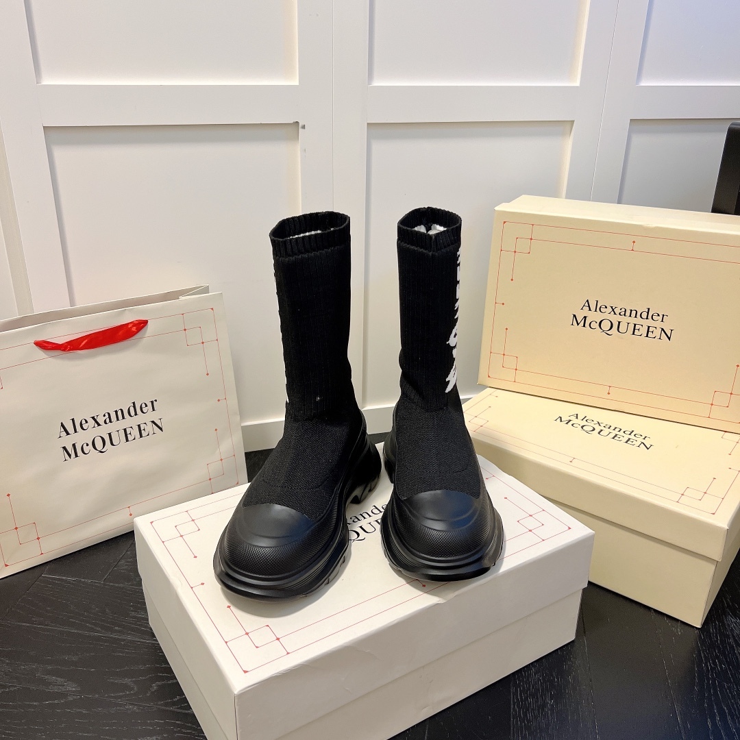 Alexander McQueen women sneakers sock boots-Luxeon