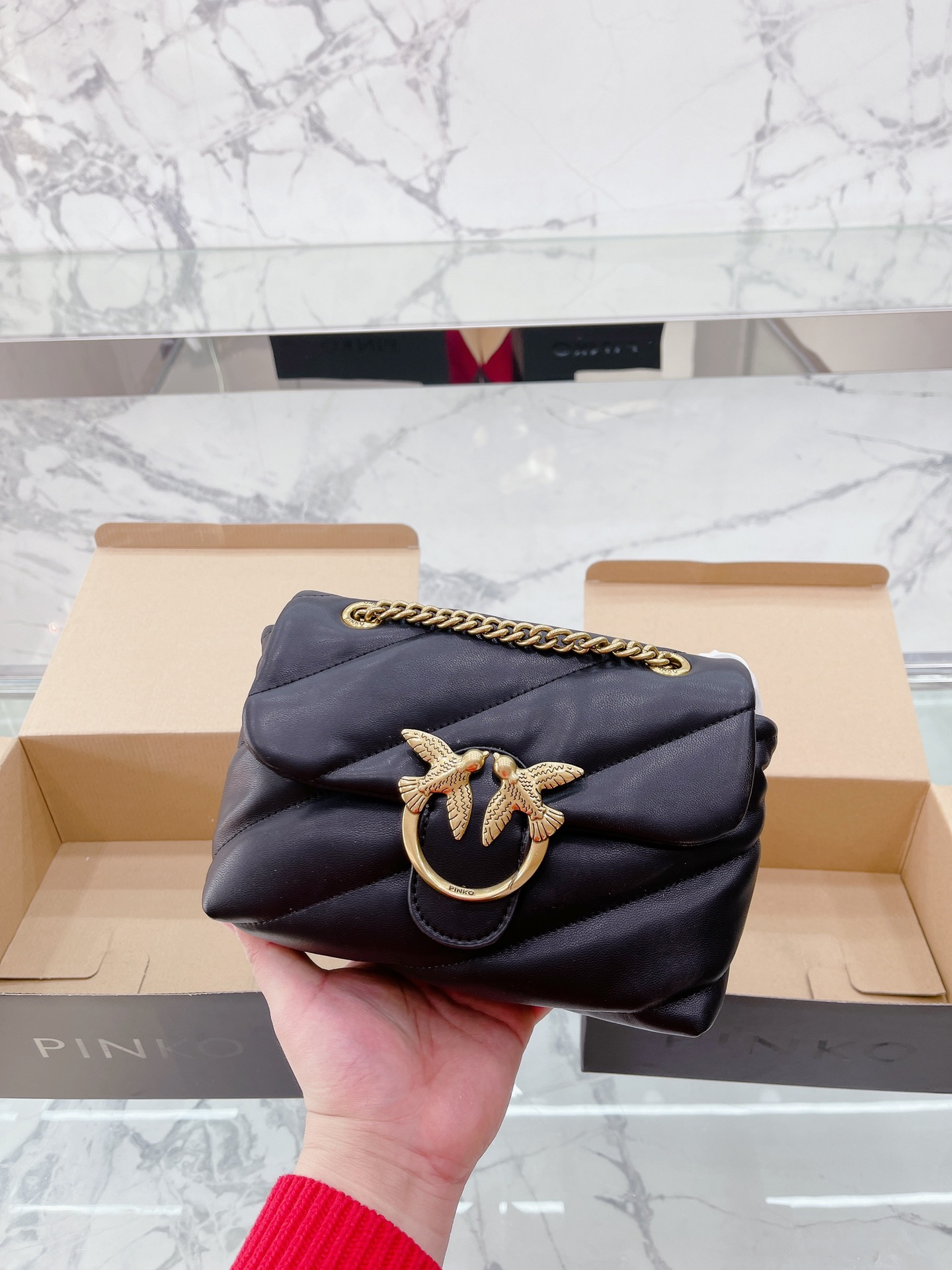 Pinko Puff Handbags Pillow Bag-Luxeon