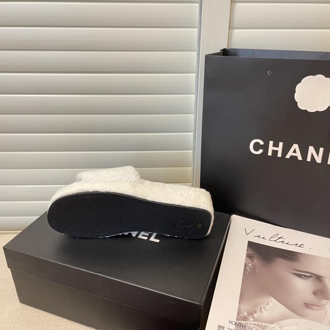 C style double-c terry wool slippers-Luxeon