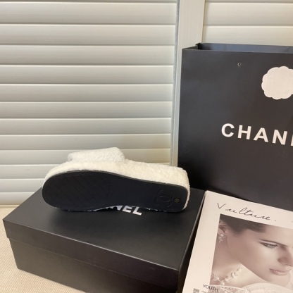 C style double-c terry wool slippers-Luxeon