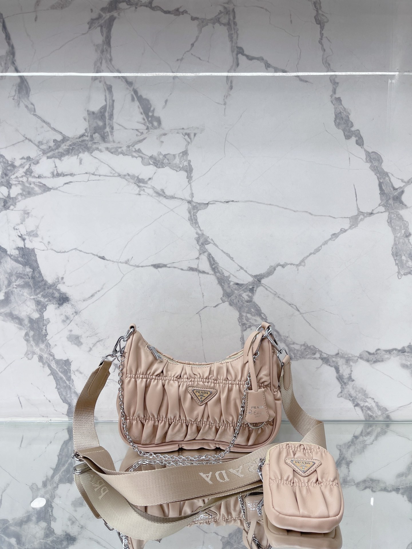 P style Hobo Underarm bag 2 in 1 Handbags-Luxeon