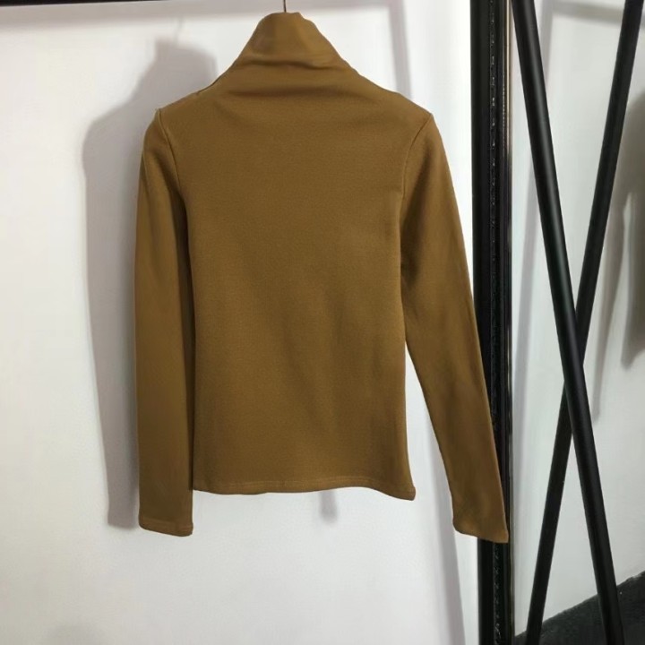 P style fleece turtle neck logo printing bottom shirt-Luxeon