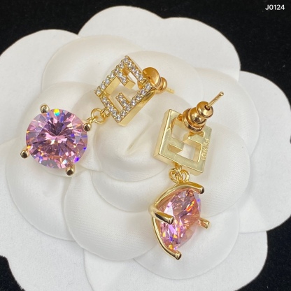 F style Classic Rhinestone Earrings-Luxeon