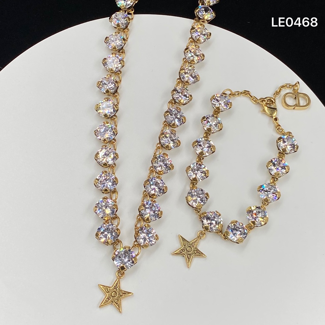 D style Fashion Rhinestone Necklace Set-Luxeon