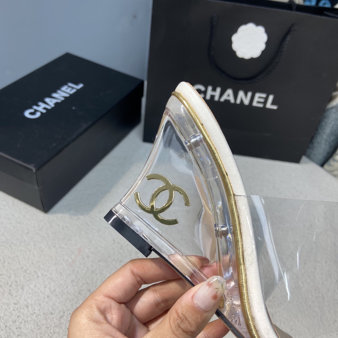 C style Crystal Heel Sheer Sandals-Luxeon