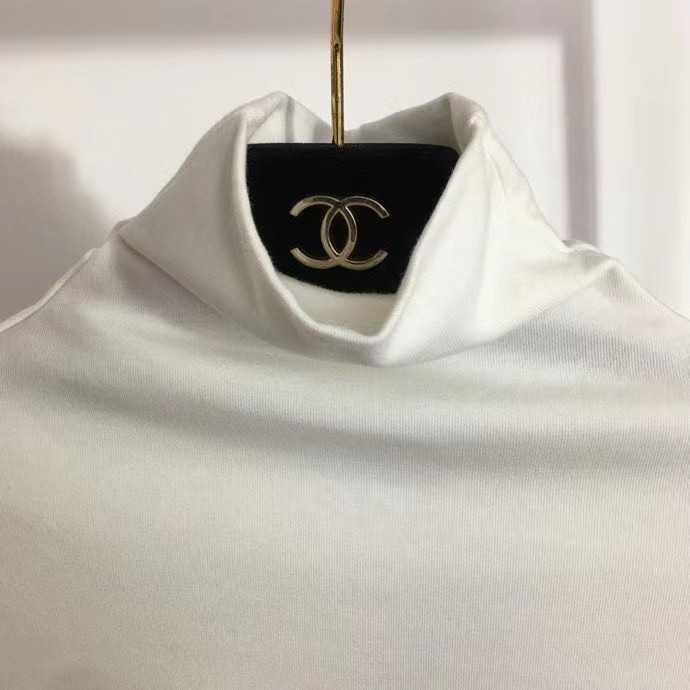 P style fleece turtle neck logo printing bottom shirt-Luxeon