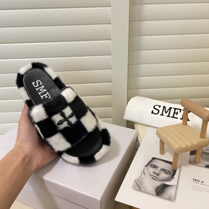 SMFK 2022 new women fur slippers-Luxeon