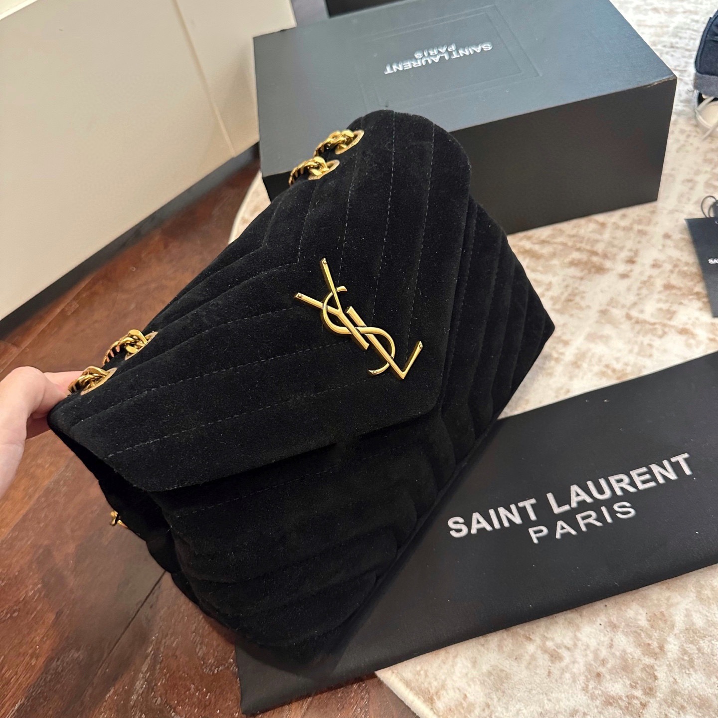 Suede cloud bag 25*16cm