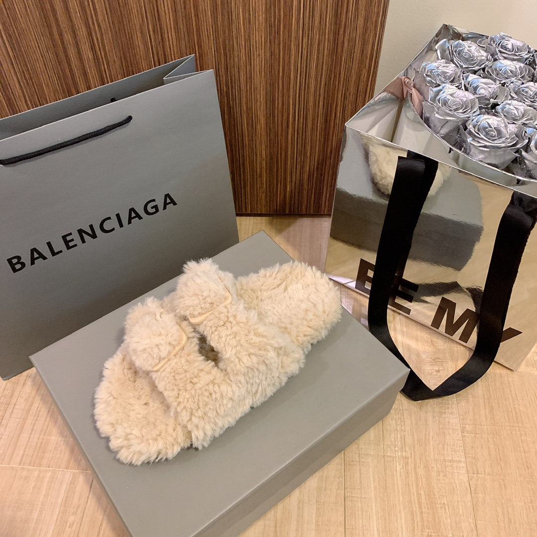B style new wool slippers-Luxeon