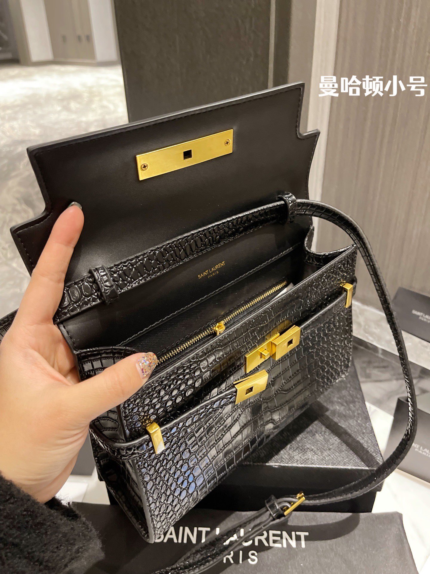 Saint Laurent Y style Manhattan Box Bags Messenger Bags-Luxeon