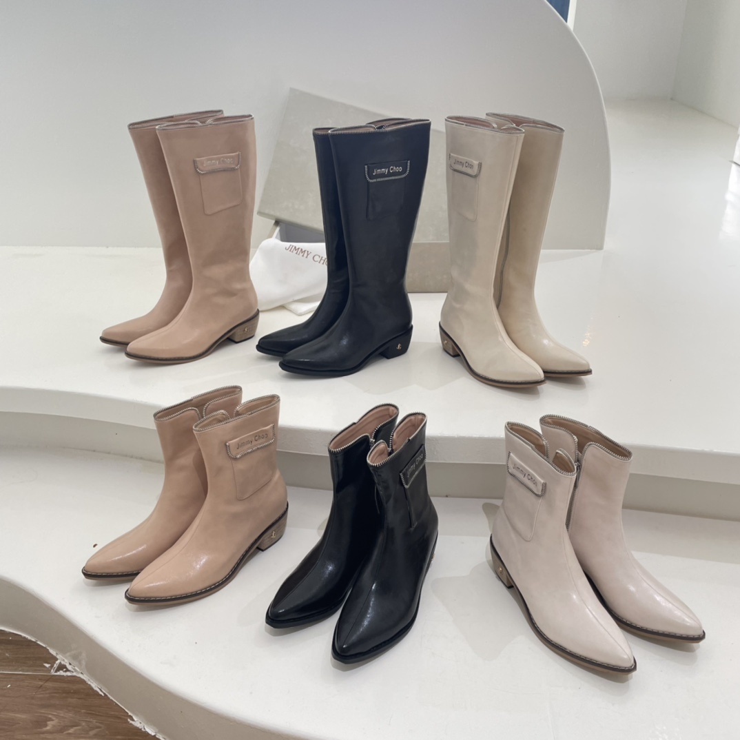 Jimmy Choo new autumn winter zipper knee & ankle boots-Luxeon
