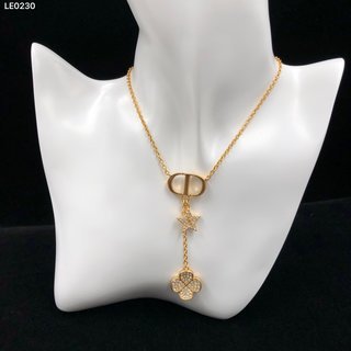 D style Classic Rhinestone Chain Necklace-Luxeon