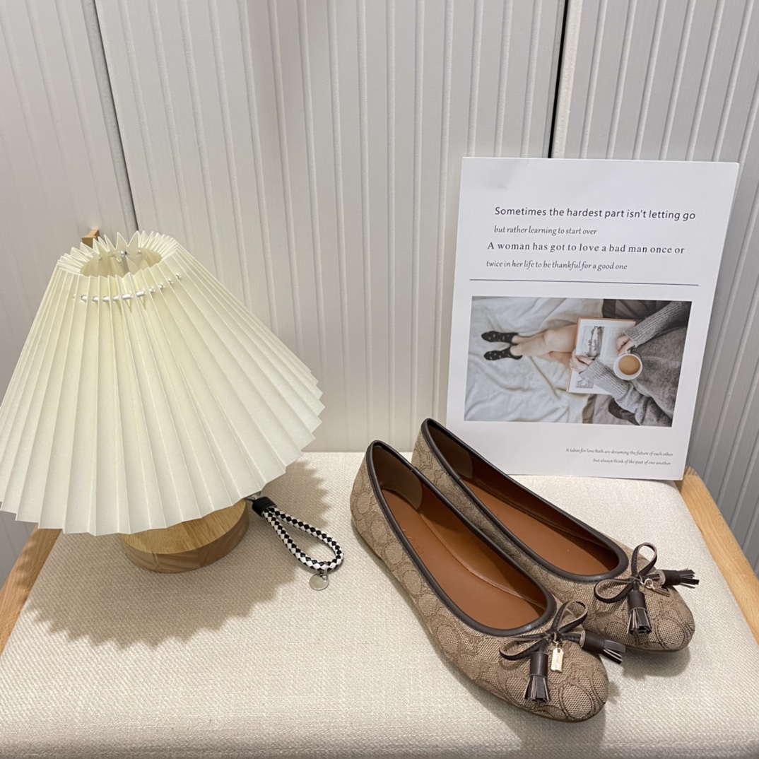 Coach new women bow-knot loafers flats-Luxeon