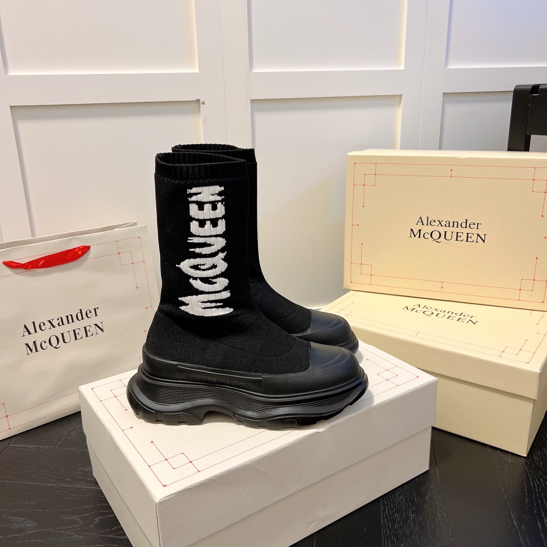 Alexander McQueen women sneakers sock boots-Luxeon