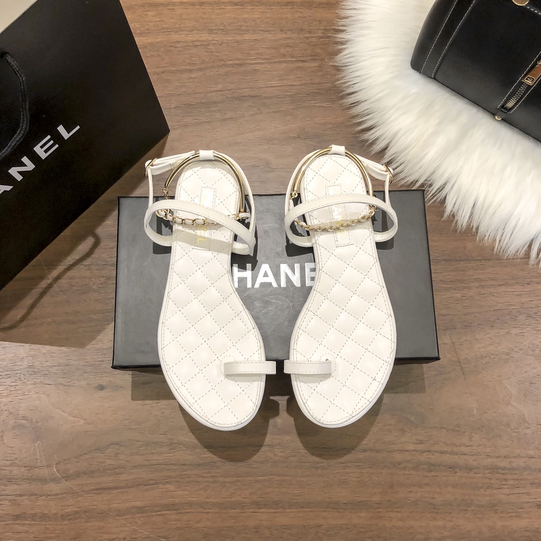 C style New Flat Floral Diamond Sexy Sandals-Luxeon