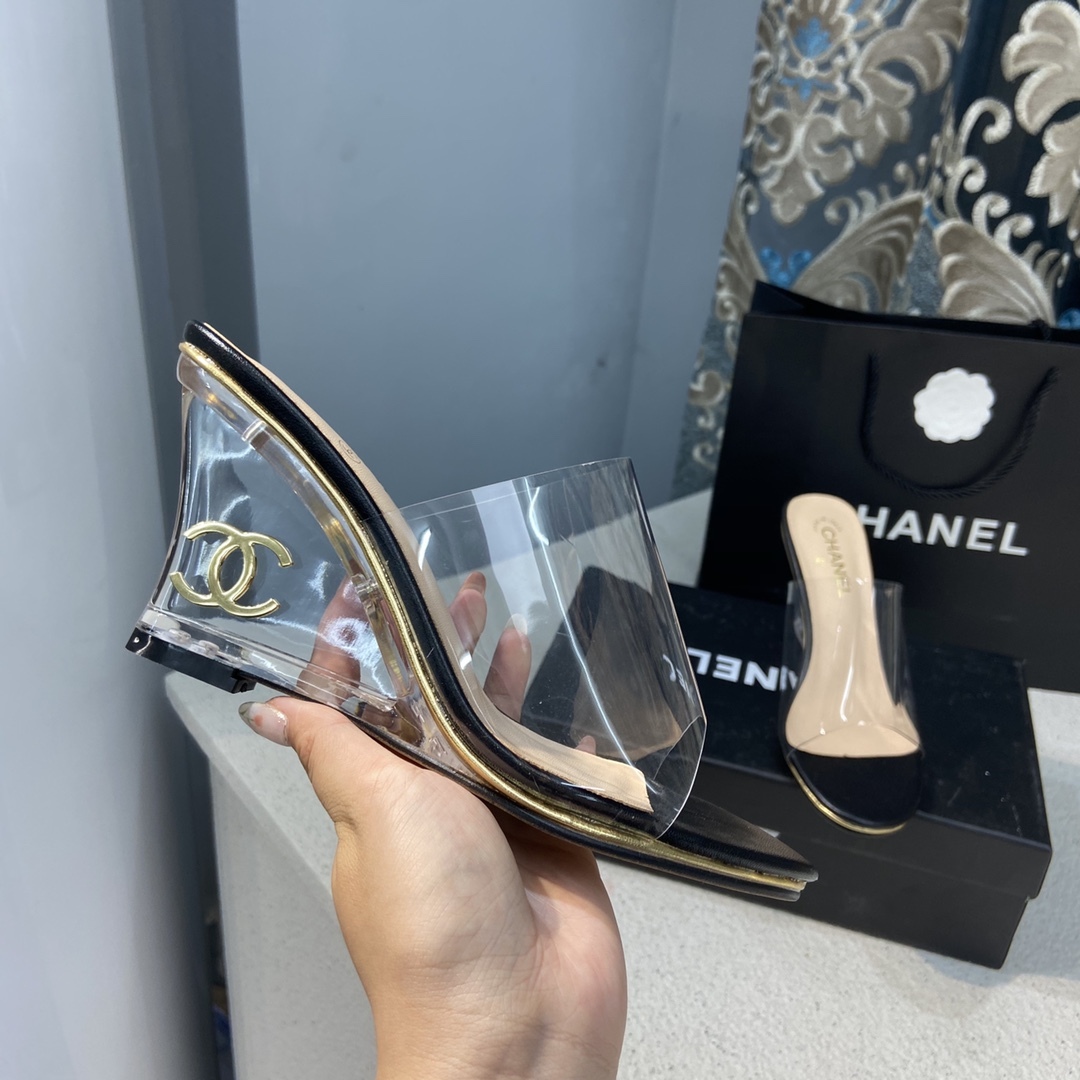 C style Crystal Heel Sheer Sandals-Luxeon