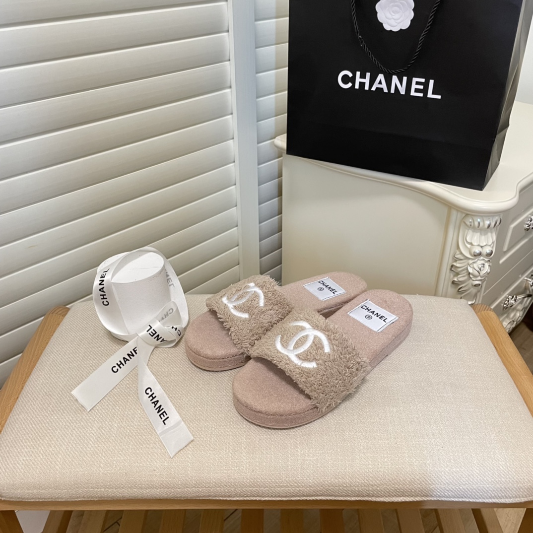 C style double-C winter wool slippers-Luxeon