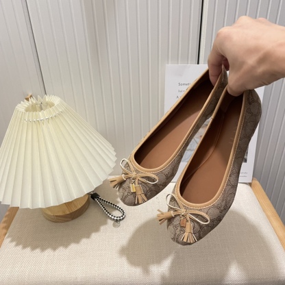 Coach new women bow-knot loafers flats-Luxeon