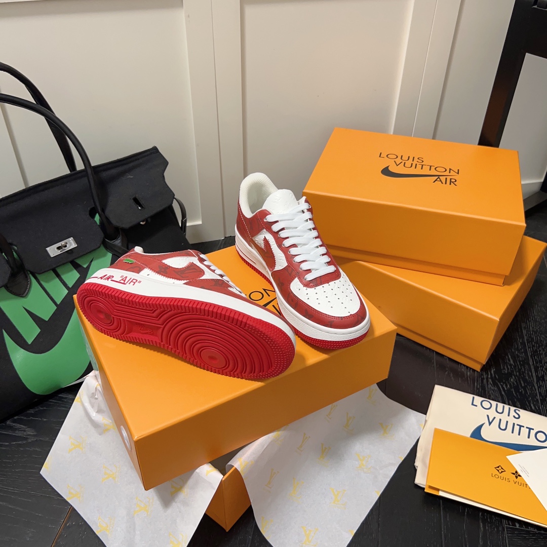 L style . x . Air Force1 22ss co-brand commerative sneaker Unisex casual shoes-Luxeon