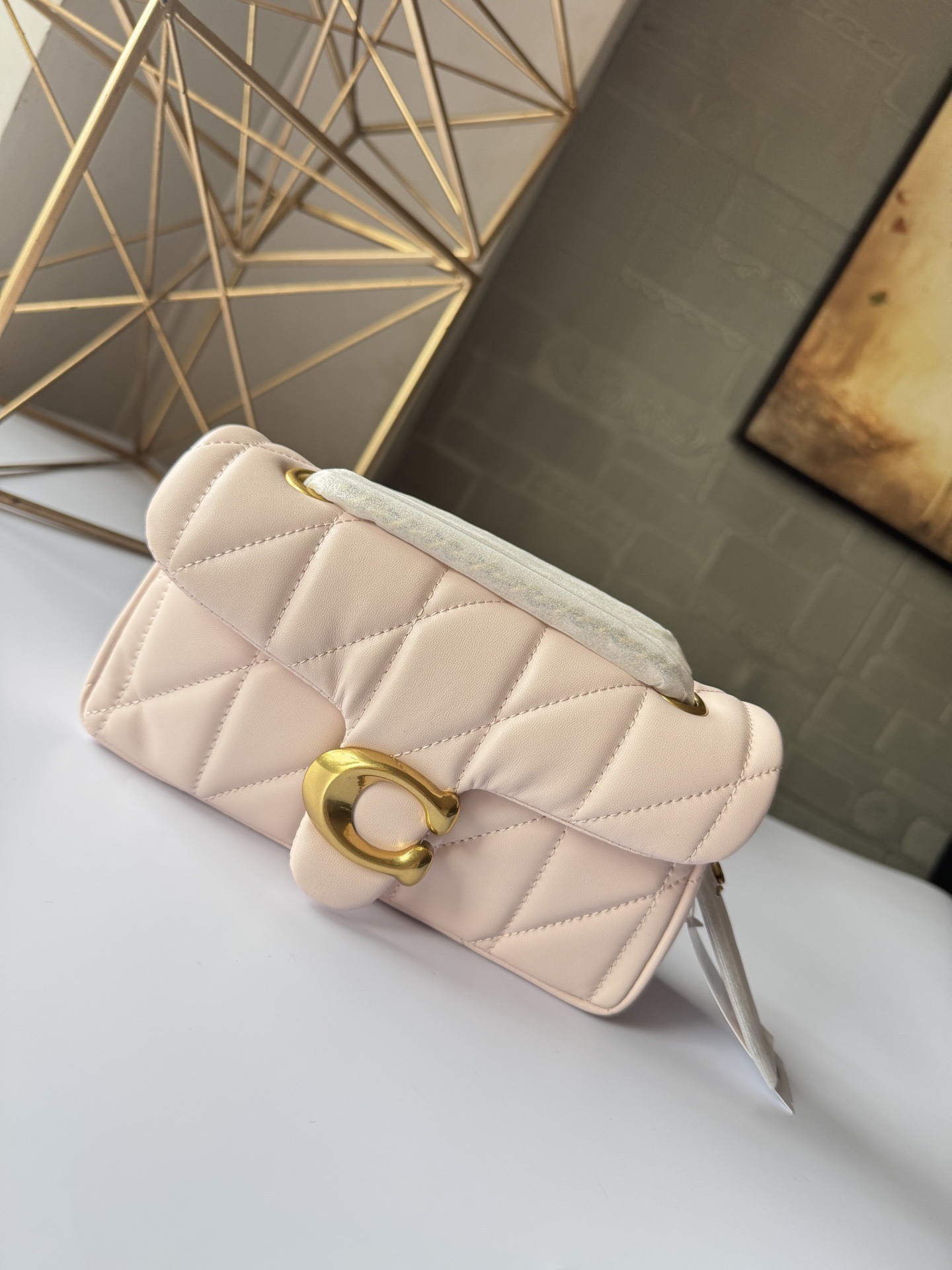 Diamond-patterned handbag26*15