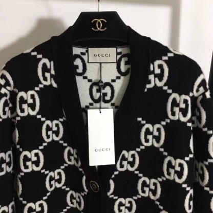 G style double G monogrammed single-breasted cashmere cardigan-Luxeon