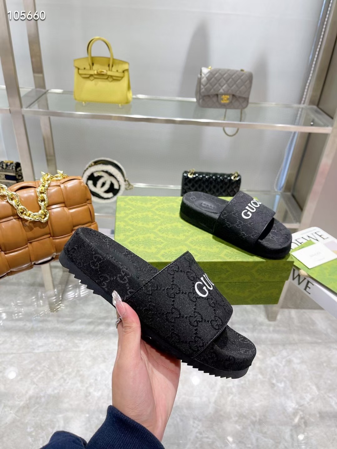 G style pop jacquard summer flat slippers-Luxeon