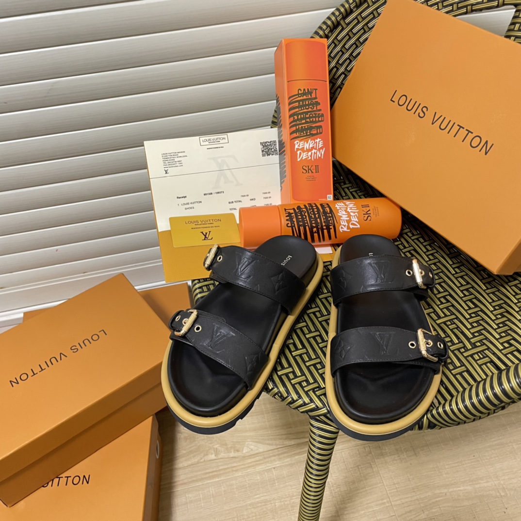 L style Print Double Strap Sandals-Luxeon