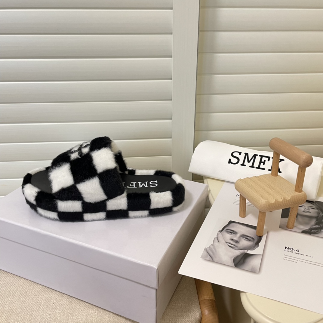 SMFK 2022 new women fur slippers-Luxeon
