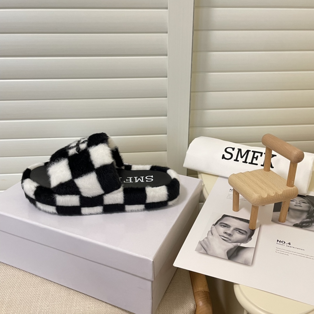SMFK 2022 new women fur slippers-Luxeon
