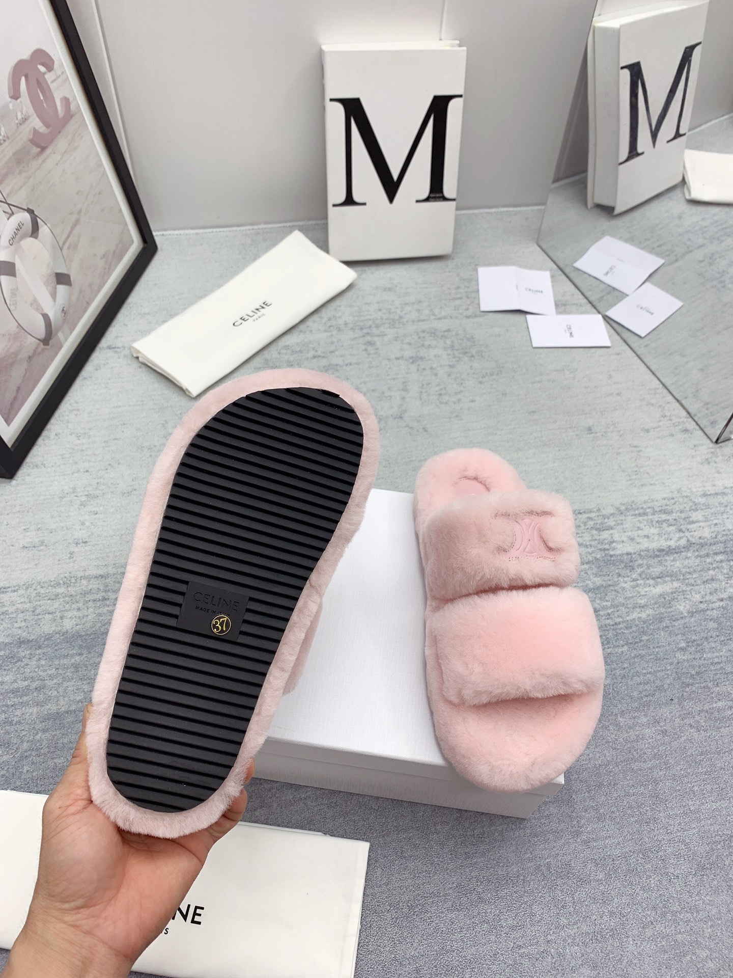 C style new winter pure wool slippers top quality-Luxeon