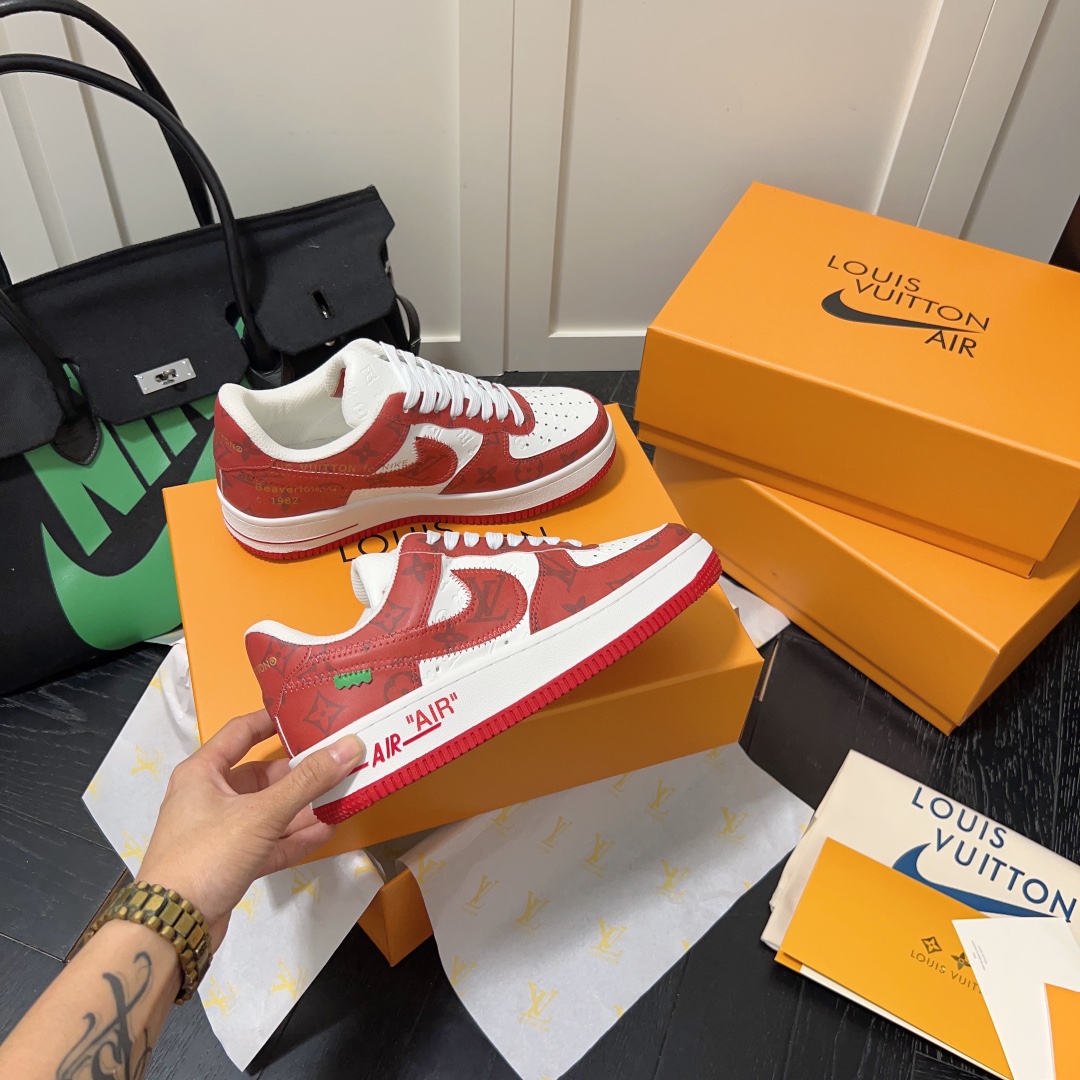 L style . x . Air Force1 22ss co-brand commerative sneaker Unisex casual shoes-Luxeon